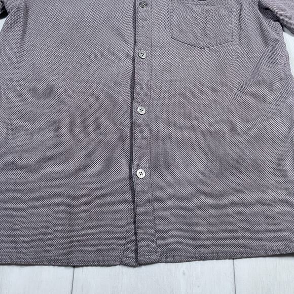 Oakley Mens Large Button Up Short Sleeve Shirt Pocket Metal Logo Purple Gray - Picture 3 of 12
